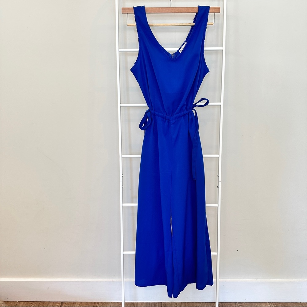 Cinched Waist Jumpsuit with Cropped Leg
